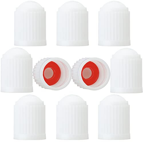 TCPENG® 10PCS Tyre Valve Caps, with O Rubber Seal Ring, Universal Stem Covers for SUV, Cars, Bike, Motorcycles, Trucks, Heavy-Duty, Airtight Seal, Screw-On, Easy to Operation 