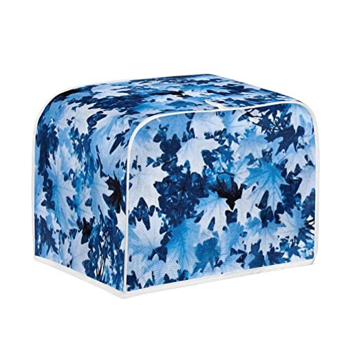 Kuiaobaty Blue Maple Leaves Kitchen Toaster Dust Cover for 2/4 Slice Toaster,Dust Protection,Stain Resistant Bread Toaster Machine Cover