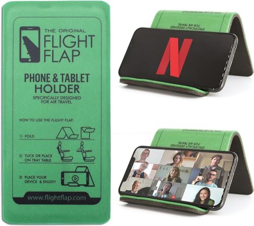 Flight Flap Airplane Phone Holder - Foldable Plane Phone Holder for Travel - Flexible Mobile Phone Stand for Desk & Bed - Flight Phone Holder Desk - Accessories Travel Essentials For Flying
