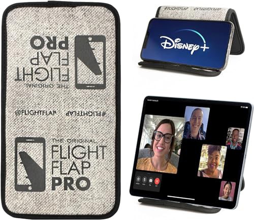 Flight Flap Phone Airplane Phone Holder, Foldable Cell Phone Stand Desk – Flexible Tablet and iPhone Holder for Bed, Desk, Office, Treadmill – Mobile Stand Phone Accessories, Plane Travel Essentials