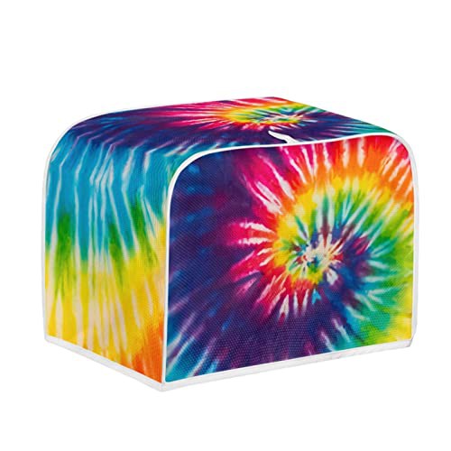 Kuiaobaty Hippie Tie Dye Toaster Cover 2 Slice Kitchen Small Appliance Dust Cover Color Spiral Bread Toaster Oven Dustproof Cover