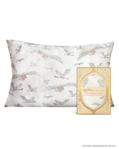 Harry Potter x Kitsch Satin Pillowcase with Zipper | Softer Than Silk Pillow Cases for Hair and Skin Cooling Pillow Cases Covers | Satin Pillow Cases Standard Size 