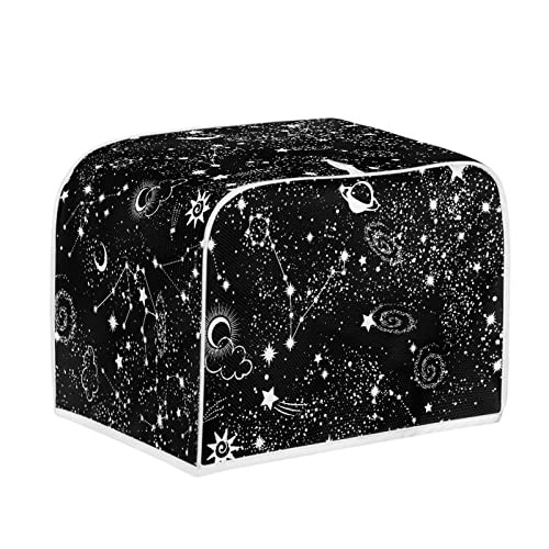 Kuiaobaty Galaxy Stars Toaster Machine Cover, Black Universal Dustproof Cover for 2 Slice Toaster,Small Appliance Covers