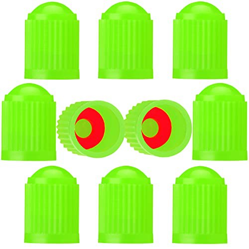 TCPENG® 10PCS Tyre Valve Caps, with O Rubber Seal Ring, Universal Stem Covers for SUV, Cars, Bike, Motorcycles, Trucks, Heavy-Duty, Airtight Seal, Screw-On, Easy to Operation 