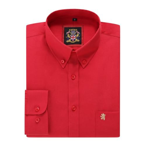 Mens Long Sleeve Oxford Shirt, Button Down Collar & Pocket, Casual Office Work Weekender English Style. The English Oxford by Janeo British Apparel.