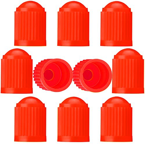 TCPENG® 10PCS Tyre Valve Caps, with O Rubber Seal Ring, Universal Stem Covers for SUV, Cars, Bike, Motorcycles, Trucks, Heavy-Duty, Airtight Seal, Screw-On, Easy to Operation 
