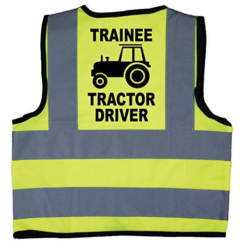 Acce Products Baby Children Kids Hi Vis Safety Jacket Vest Trainee Tractor Driver Size 7-9 Years Yellow