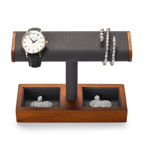 Oirlv Wooden Watch Display Stand Individual Watch Stand Jewellery Organiser Holder for Watch Necklace Bracelets Storage and Display 