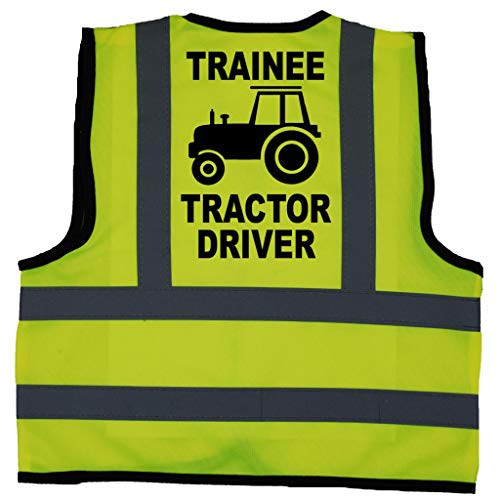 Baby Children Kids Hi Vis Safety Jacket Vest Trainee Tractor Driver Size 1-2 Years Yellow