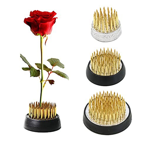 3PCS Flower Frog Holder/Round Flower Fixed Tools with Brass Needle,3 Sizes Flower Arrangement Pin for Garden Home Decoration