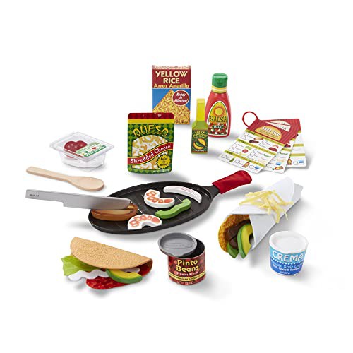 Melissa & Doug Fill & Fold Taco & Tortilla Set | Kitchen accessories | Role play | Toys for 2 year old boy | Toy kitchen | Play Food | Toy food | Pretend Play | Age +3 years | Gift for Boy or Girl