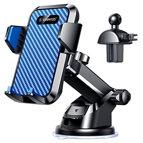 VANMASS BEST Car Phone Holder 2024 【65+ LBS Strongest Suction & Military-Grade】 Ultimate Mobile Phone Mount【Patent & Safety Certs】 Dashboard Windscreen Vent Cradle for iPhone 16 15 14 Pro Max Samsung