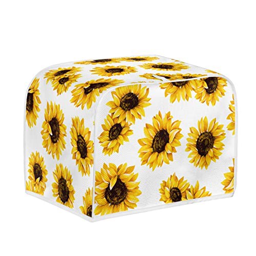 Kuiaobaty Sunflowers 2 Slice Toaster Cover, Floral Bread Maker Cover Dustproof Caps for Two Slice Toaster Kitchen Appliance