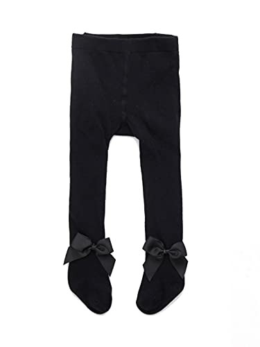 YILEEGOO Baby Toddler Girls Tights Rib Knit Pantyhose With Velvet Bows Chritsmas Valentine's Day Leggings Pants Infant Stockings