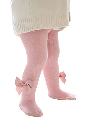YILEEGOO Baby Toddler Girls Tights Rib Knit Pantyhose With Velvet Bows Chritsmas Valentine's Day Leggings Pants Infant Stockings