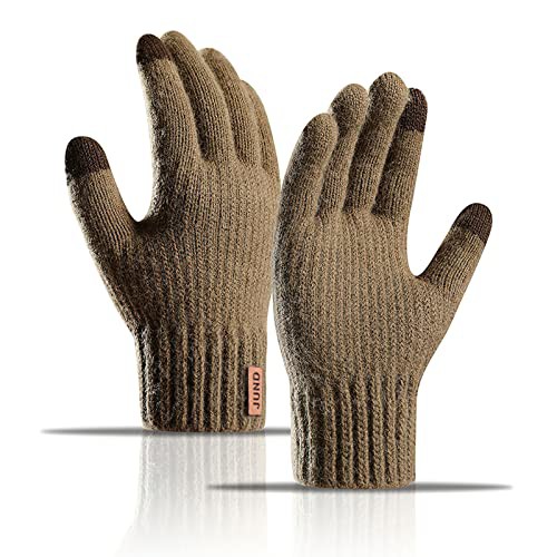 AYPOW Winter Warm Knit Gloves, Touch Screen Fashion Slouchy Gloves, Thermal Fleece Lined Stretchy Gloves, Men and Women Outdoor Sports Activities Running Cycling Hiking Driving Working Gloves