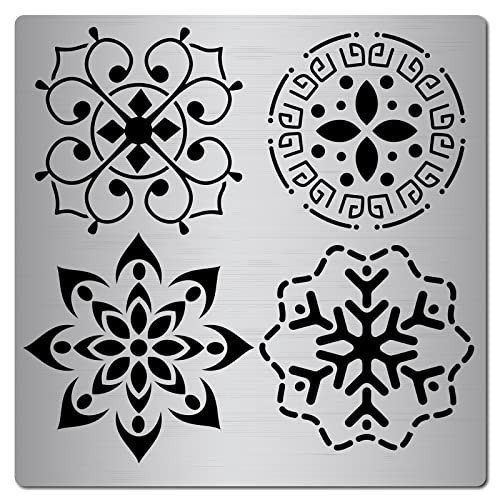 GORGECRAFT 6.3 Inch Metal Flower of Life Stencil Stainless Steel Mandala Painting Reusable Template Journal Tool for Painting, Wood Burning, Pyrography and Engraving