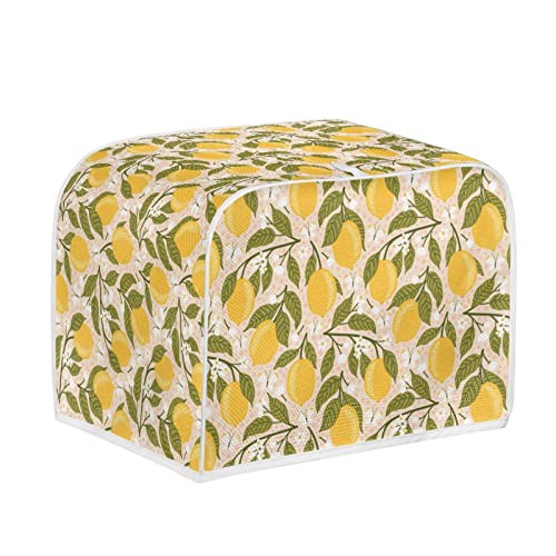 Kuiaobaty Lemons Print Toaster Cover 2 Slice Fruits Floral Bread Maker Cover, Kitchen Appliance and Dust & Fingerprint Protection