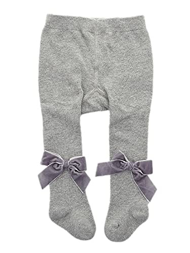 YILEEGOO Baby Toddler Girls Tights Rib Knit Pantyhose With Velvet Bows Chritsmas Valentine's Day Leggings Pants Infant Stockings