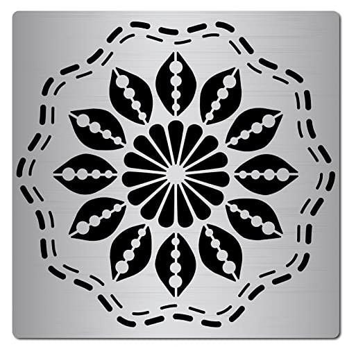 GORGECRAFT 6.3 Inch Metal Flower of Life Stencil Templates Stainless Steel Mandala Painting Reusable Template Journal Tool for Painting, Wood Burning, Pyrography and Engraving