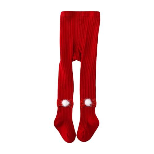 YILEEGOO Baby Toddler Girls Tights Rib Knit Pantyhose With Velvet Bows Chritsmas Valentine's Day Leggings Pants Infant Stockings