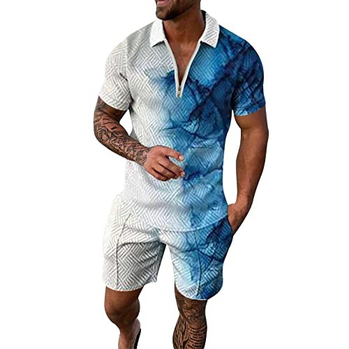 Men's Casual Tracksuit Set loose fitting Floral Print Men Summer sets Casual button down Henley T Shirts For Men Stretch Holiday Fashionable Set Valentine's Day tee Outfits For Men 2 Piece Sets Formal