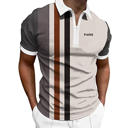 Men's Classic Polo Shirt Relaxed Fit 3D Print Summer Shirt v Neck Vintage Bowling Shirts for Men Shrink-Less Vacation Christmas Tropical Tshirts tee Men's Golf Shirts