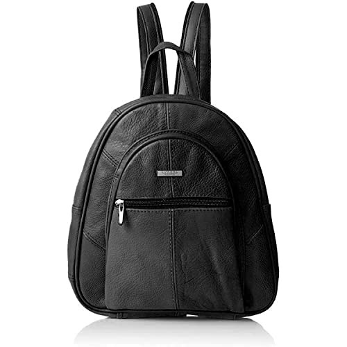 Woodland Leathers women's fashion backpacks small black backpacks for women with anti theft zipper and hand bag handle, 2 in 1 Sling Backpack 