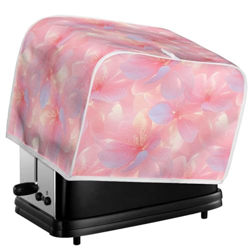 Kuiaobaty Peach Blossom Print Toaster Cover 2 Slice Bread Maker Cover, Cute Pink Flower Pattern Kitchen Appliance and Dust & Fingerprint Protection