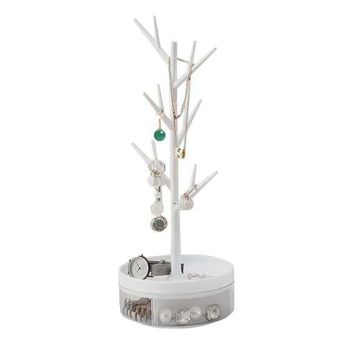 MENGCOOL Jewellery Stand 3 in 1 Jewelry Tree Necklace Bracelet Display Holder Jewellery Organiser Stand for Necklaces Bracelets Rings Earrings and Watches 