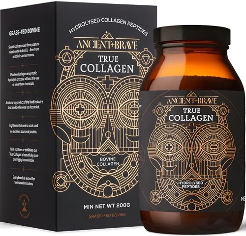 Ancient + Brave True Collagen 200g - Grass-Fed Bovine Collagen Powder - 100% Hydrolysed Collagen Peptides 