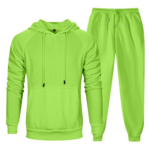 Mens Everyday Essential Basic Hoodie & Jogger Set Classic Fit Men Winter Sets Casual Plain Two Piece Winter Sets Running Men's Tracksuits