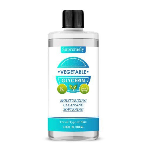 Vegetable Glycerine, Edible Food Grade EP/BP/USP Glycerine/Glycerin for Health and Beauty Hair & Skin Face, Lips DIY Soap Making, Non GMO Gluten Free By Supremely 