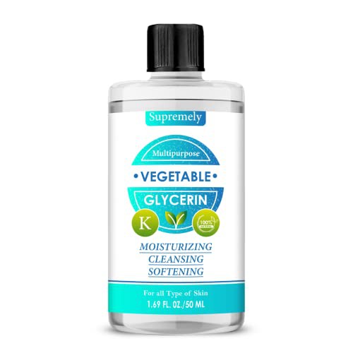 Vegetable Glycerine, Edible Food Grade EP/BP/USP Glycerine/Glycerin for Health and Beauty Hair & Skin Face, Lips DIY Soap Making, Non GMO Gluten Free By Supremely 