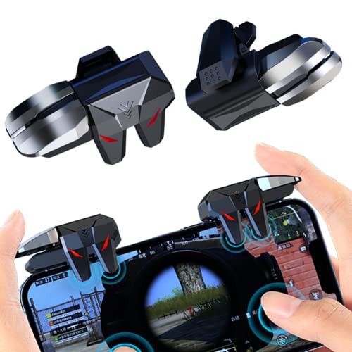 Ozkak Mobile Controller Gaming Triggers Joystick Game Phone L1R1 L2R2 Accessories for PUBG Call of Duty Compatible with iPhone iOS Android Smartphone