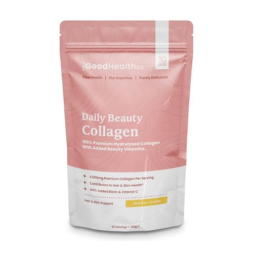 Your Good Health Co. – Your Beauty Premium Collagen Powder, Tropical | 150g | 4,000mg Bovine Peptides | Vitamin C, Biotin – Supports Hair, Skin and Nails | 30 Day Supply