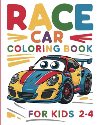 Race Car Coloring Book For Kids 2-4