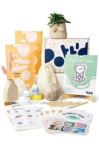 Pott'd at Home Pottery Kit for Adults. Air Dry Clay Kit for Beginners. Craft Kit for Adults Includes