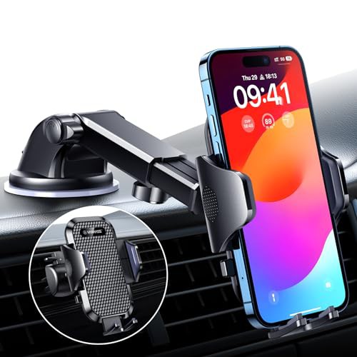 VANMASS 【BEST & Strongest】 Upgraded Car Phone Holder 【65LBS Military-Grade Suction】 Universal Mobile Van Mount Safety Certs Windscreen Dashboard Vent Cradle for iPhone 16 15 Pro Max 14 13 12 Samsung
