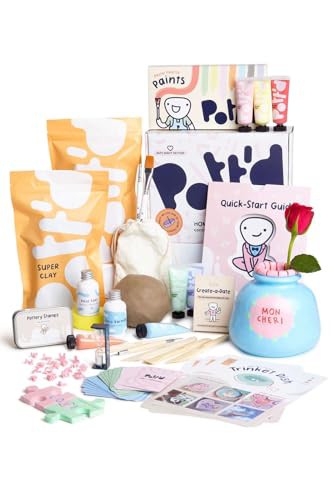 Pott'd at Home Pottery Kit for Adults. Air Dry Clay Kit for Beginners. Craft Kit for Adults Includes