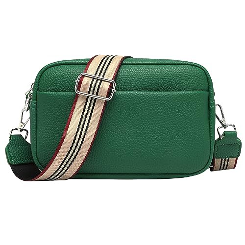 GOLDNICE Crossbody Bag for Women, Green Ladies Shoulder Bag with Adjustable Wide Strap, PU Leather Cross Body Chest Bag Cross-body Phone Bag for Women Ladies Handbags