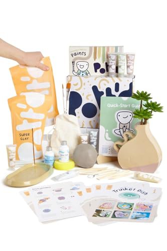 Pott'd at Home Pottery Kit for Adults. Air Dry Clay Kit for Beginners. Craft Kit for Adults Includes