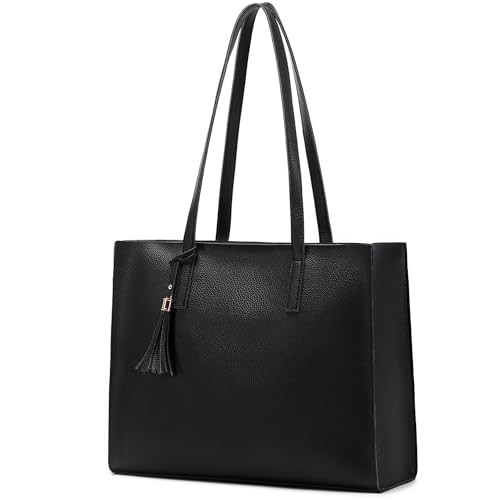 MORGLOVE Large Tote Bags for Women with Zip and Internal Pocket, Fashion Tassel Ladies Handbags for Travel Work School Shopping