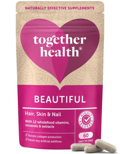 Beautiful Hair, Skin & Nail Daily – Together Health – Whole Food Nutrients – 10 Beauty-Specific Vitamins & Minerals – Hyaluronic Acid – Natural Silica – Vegan Friendly – Made in The UK – Pack of 2