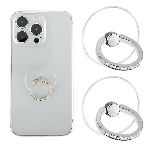 Sibba Cellphone Mobile Phone Grip Accessories 2 PCS Kickstand Cute Mini Telephone Back Base Hands Finger Rings Hooks Slide Up Mounts Holder Steady Support 