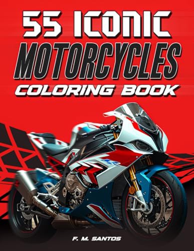 55 Iconic Motorcycles Coloring Book