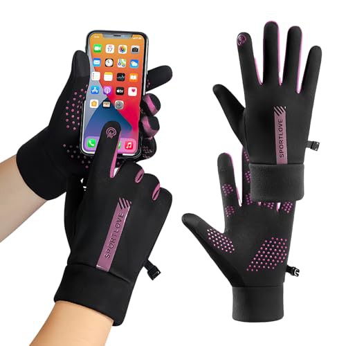 Waterproof Gloves for Men and Women, Touchscreen-Enabled Warm Gloves Windproof for Winter Cycling Mountain Hiking Running and Outdoor Sports Anti-Slip Design for Cold Weather Activities