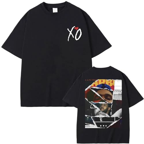 OUHZNUX Singer The Weeknd Album Cover Collage Graphic T-Shirt Men's Fashionable Cotton T-Shirt Men's Hip-hop Oversized T-Shirt XS-3XL