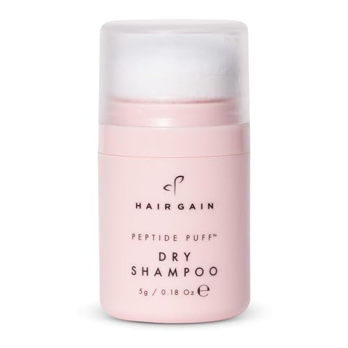 Hair Gain Peptide Puff Travel Size Mini Dry Shampoo for Hair Growth and Scalp Care | Vegan Non-Aerosol Natural and Benzene-Free | Suitable for All Hairstyles