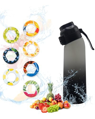 HEINexoria 700ML Tritan Fruit Scented Air Water Bottle with 7 Flavour Pods – BPA Free, Leak Proof, Portable Sports Bottle with Straw for Gym, Hiking, Outdoor Activities, and Travel
